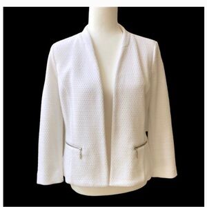 Alfani White Waffle Women's Jacket with Zipper pockets Size 14